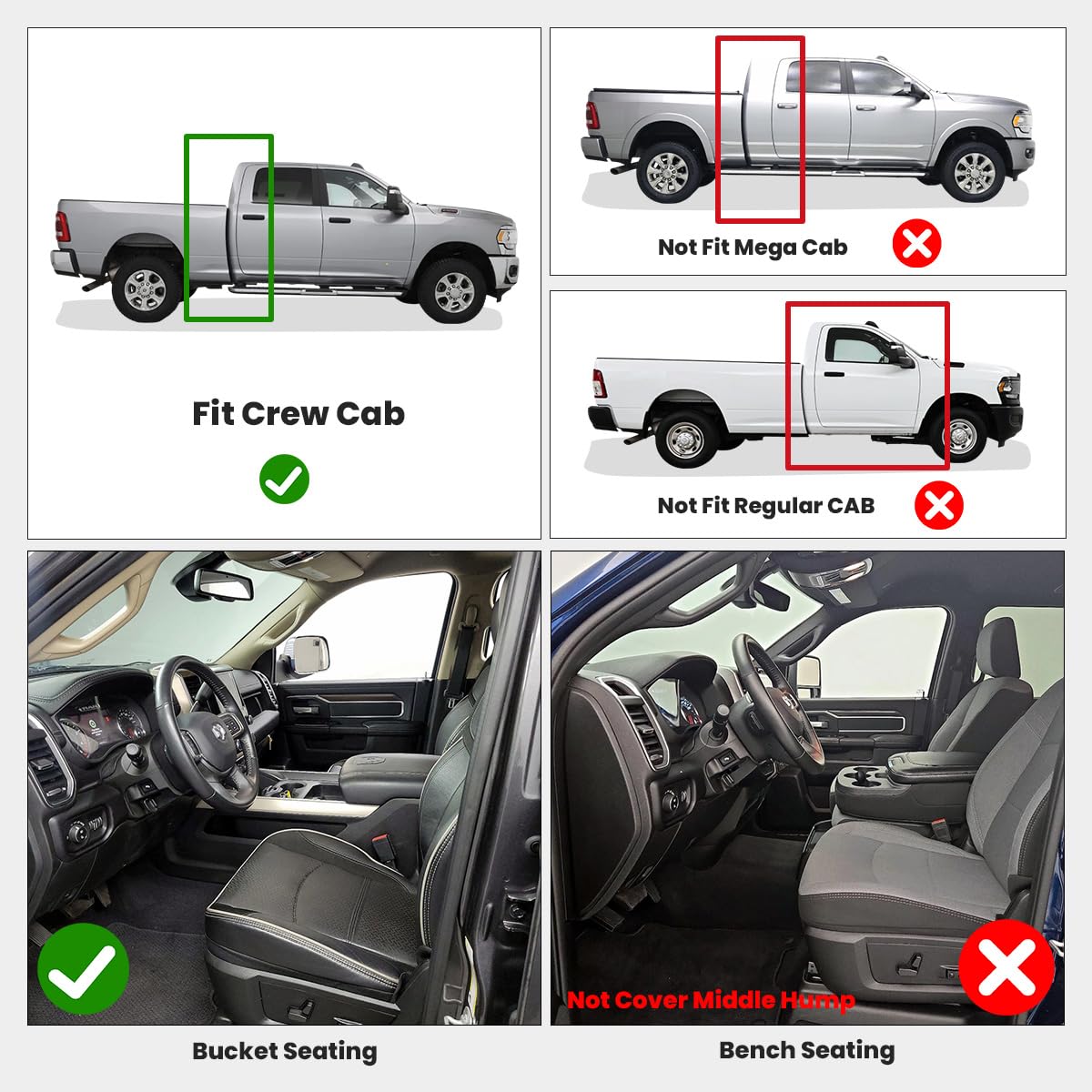 LASFIT Ram 2500/3500 second row floor mats shield floors from mud and spills.