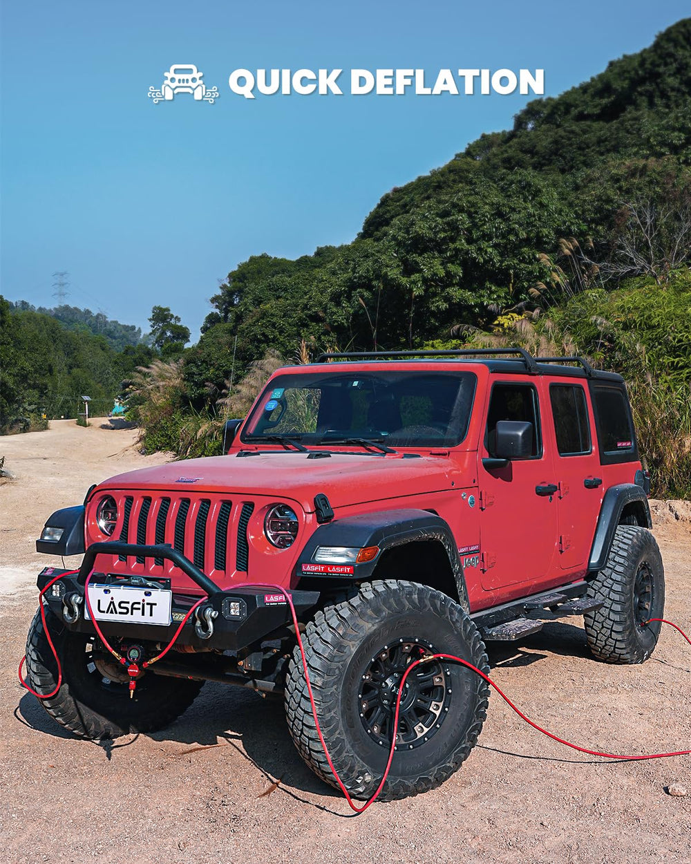 Lasfit H4 kit with 1/4 NPT connector enables broad compatibility with common air compressors.