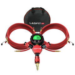 Lasfit H4 inflator-deflator with locking valve close-up for fast, leak-free tire adjustments.