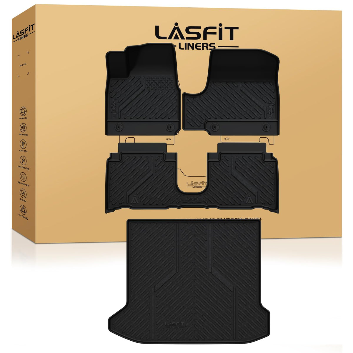 LASFIT Ioniq 5 floor mats full coverage protecting the cabin footprint