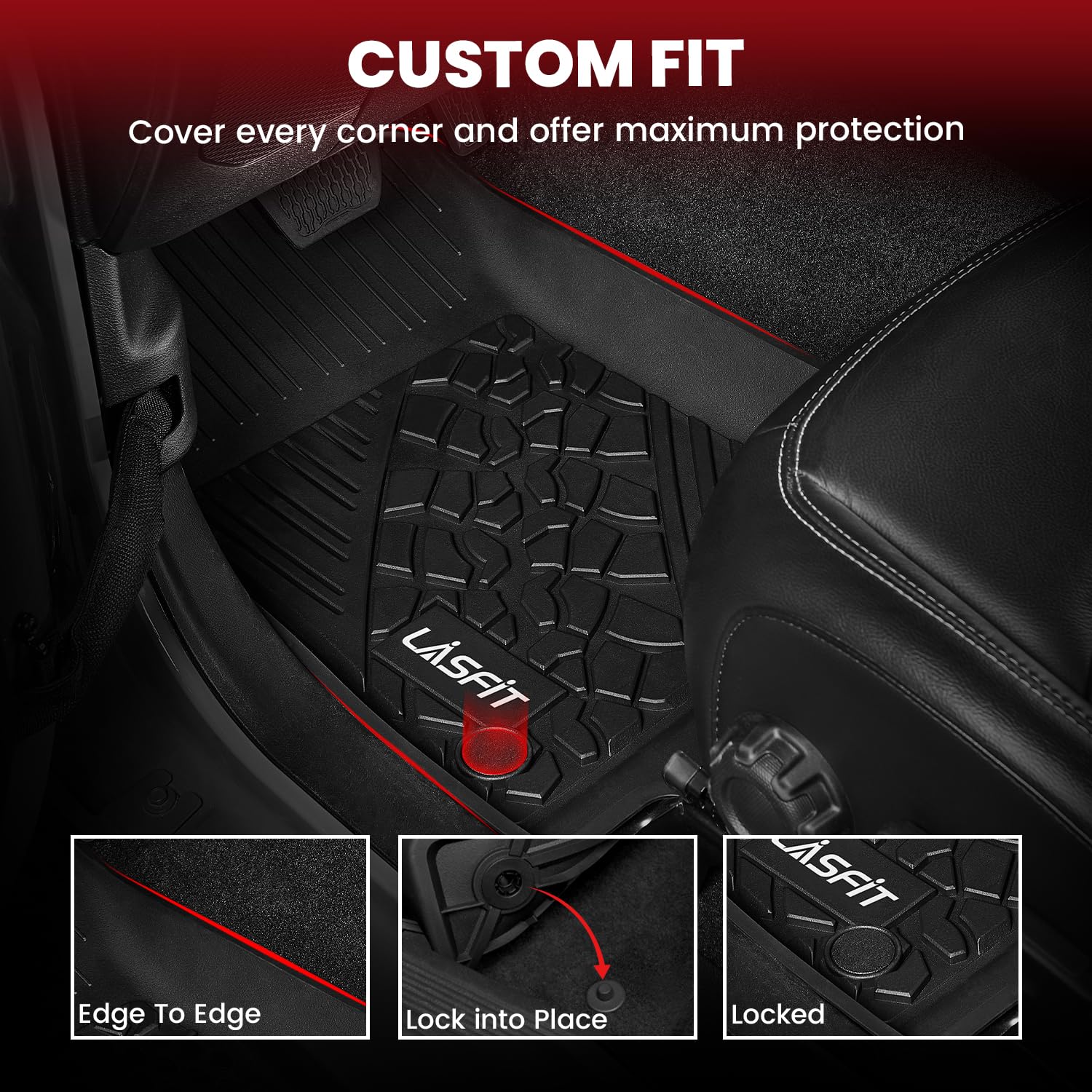 LASFIT cargo mat protects trunk area for gear and cargo in Wrangler 4xe