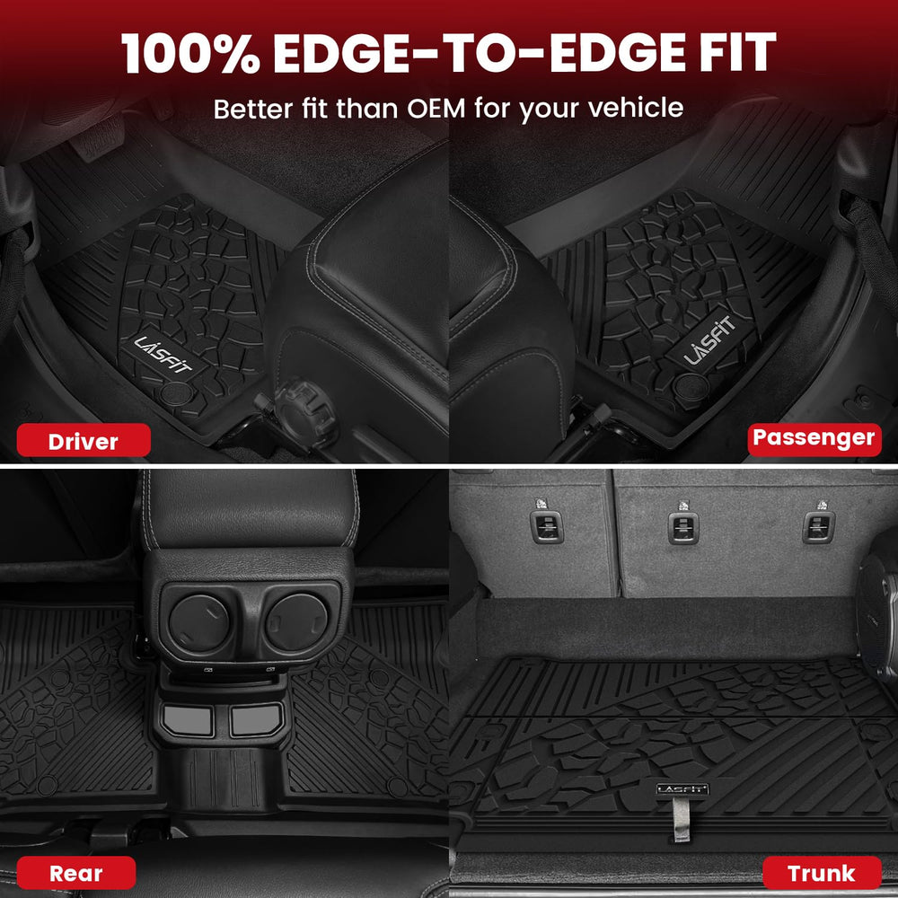 LASFIT Jeep Wrangler 4xe floor mat full-coverage design shields interior