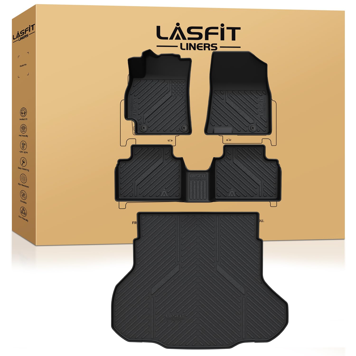 LASFIT Kia K4 1st row floor mats with precise fit and all-weather protection