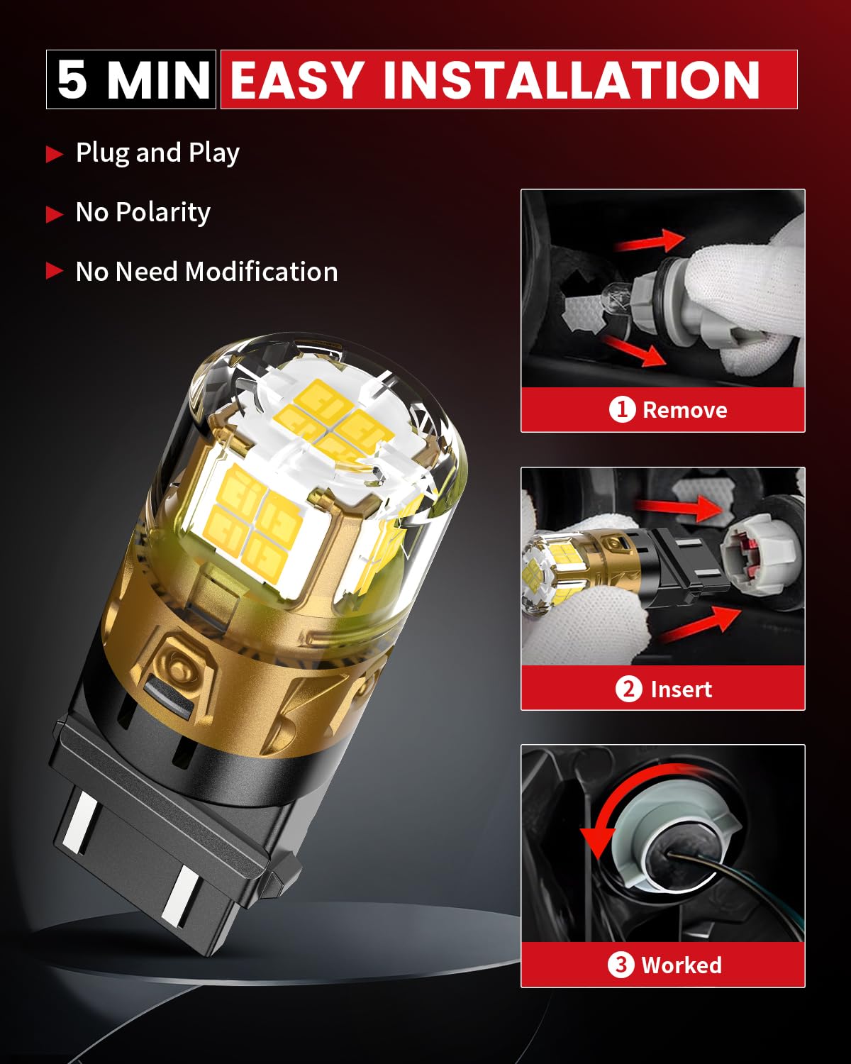 LASFIT aluminum heat-sink body keeps the bulbs cool under high temperatures.