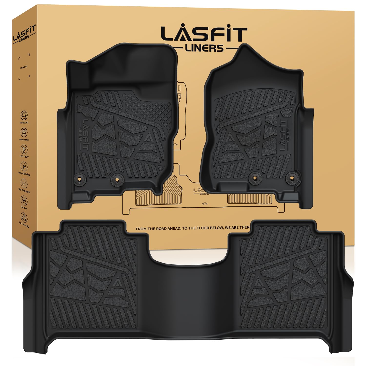 LASFIT Nissan Titan crew cab floor mats con ajuste preciso y cobertura total