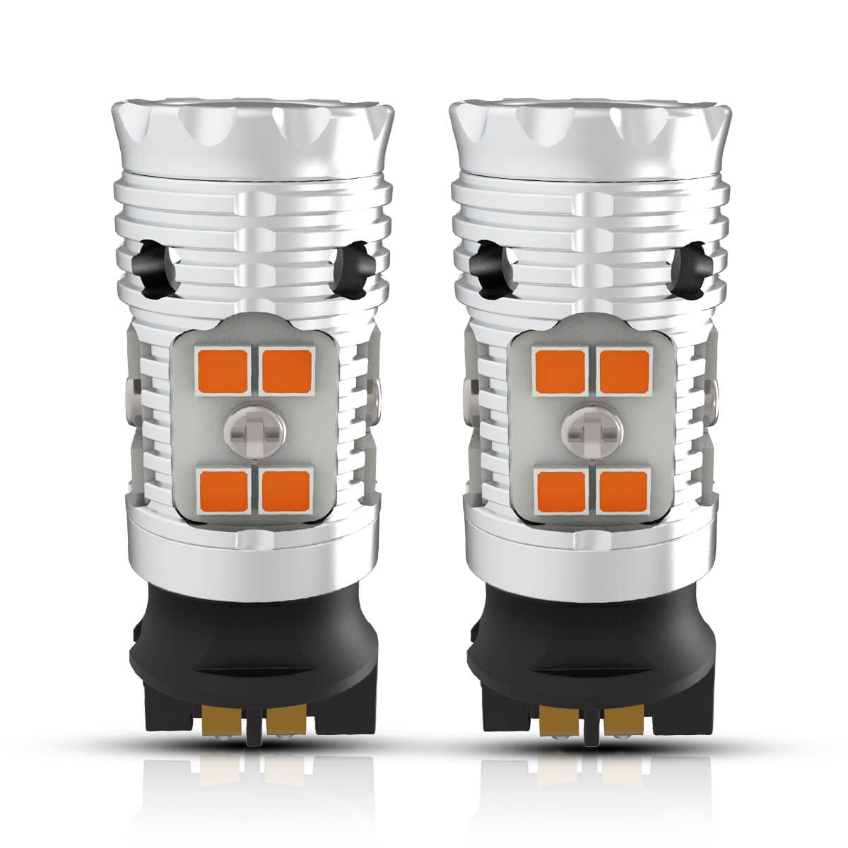 LASFIT PWY24W turn signal bulbs emit bright amber glow for clear signaling