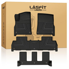 LASFIT Rivian R1S front row floor mats with precise all-weather protection.