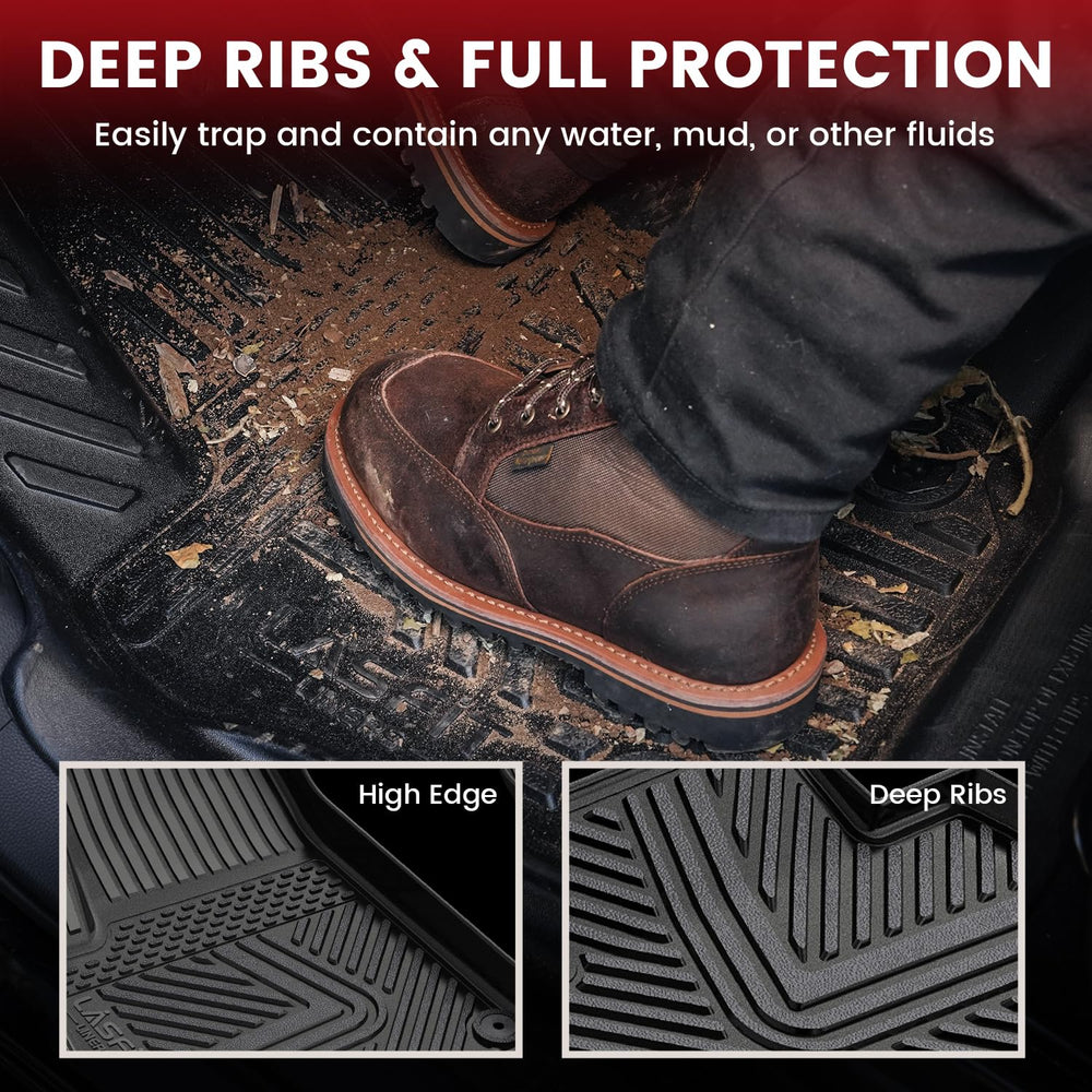 LASFIT Rivian R1S raised edges for spill containment and easy cleaning.