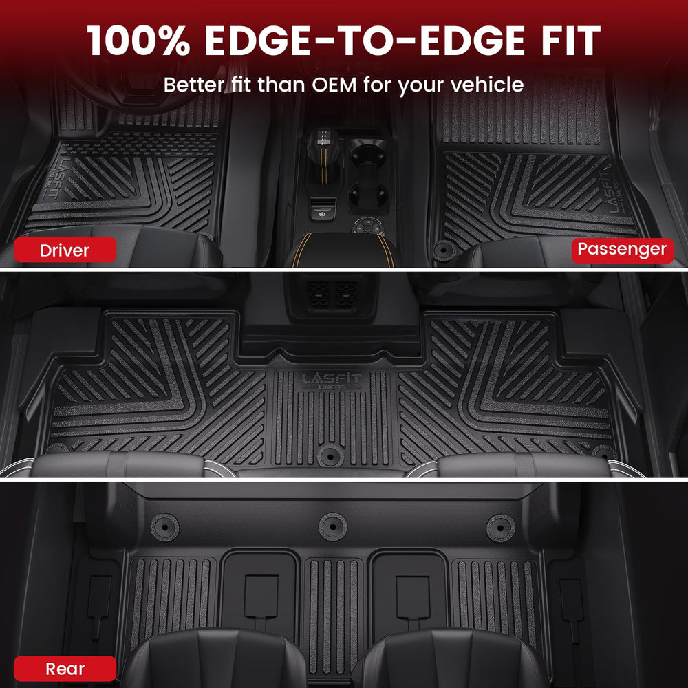 LASFIT Rivian R1S third row floor mats for rear passengers.