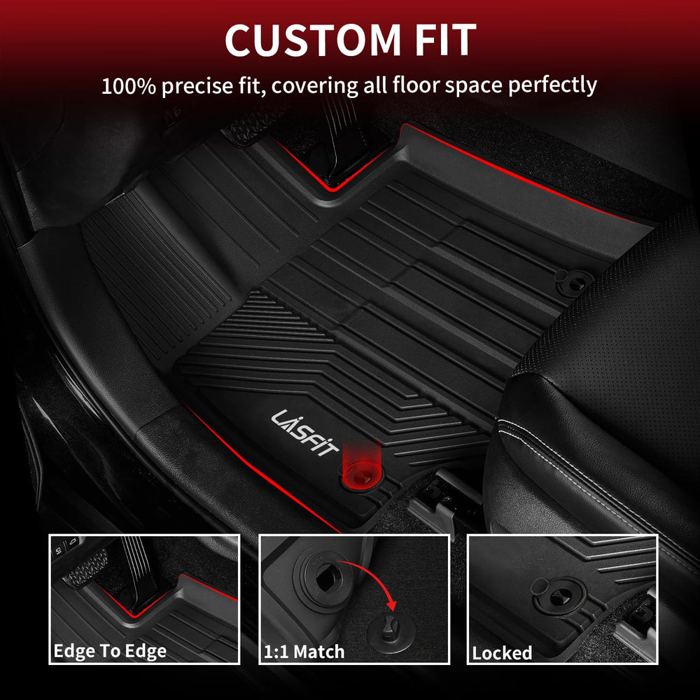 LASFIT RAV4 floor mats raised edges guard against mud and spills.