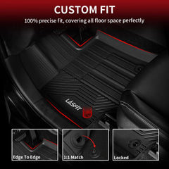 LASFIT RAV4 floor mats raised edges guard against mud and spills.