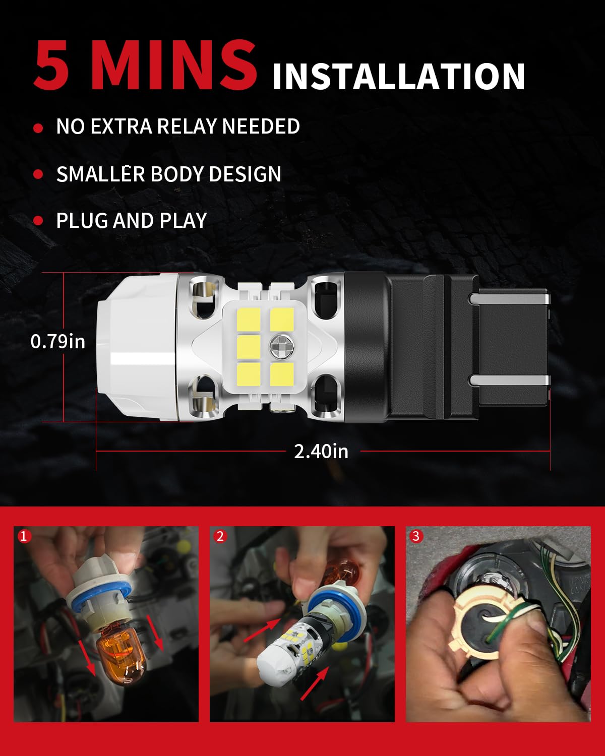Plug-and-play LASFIT WT21W bulb for fast, decoder-free replacement