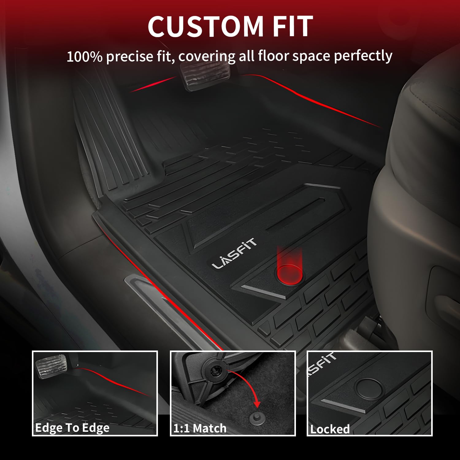 LASFIT durable TPE floor mats with soft touch and flexibility