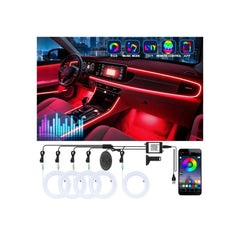 Latamil 5-in-1 car LED strip lights install quickly for seamless console illumination.