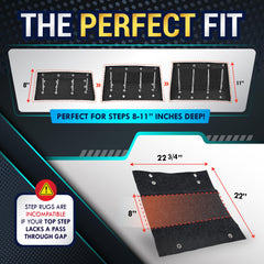 LATCH.IT 23-inch wide RV step rug ready for various depths