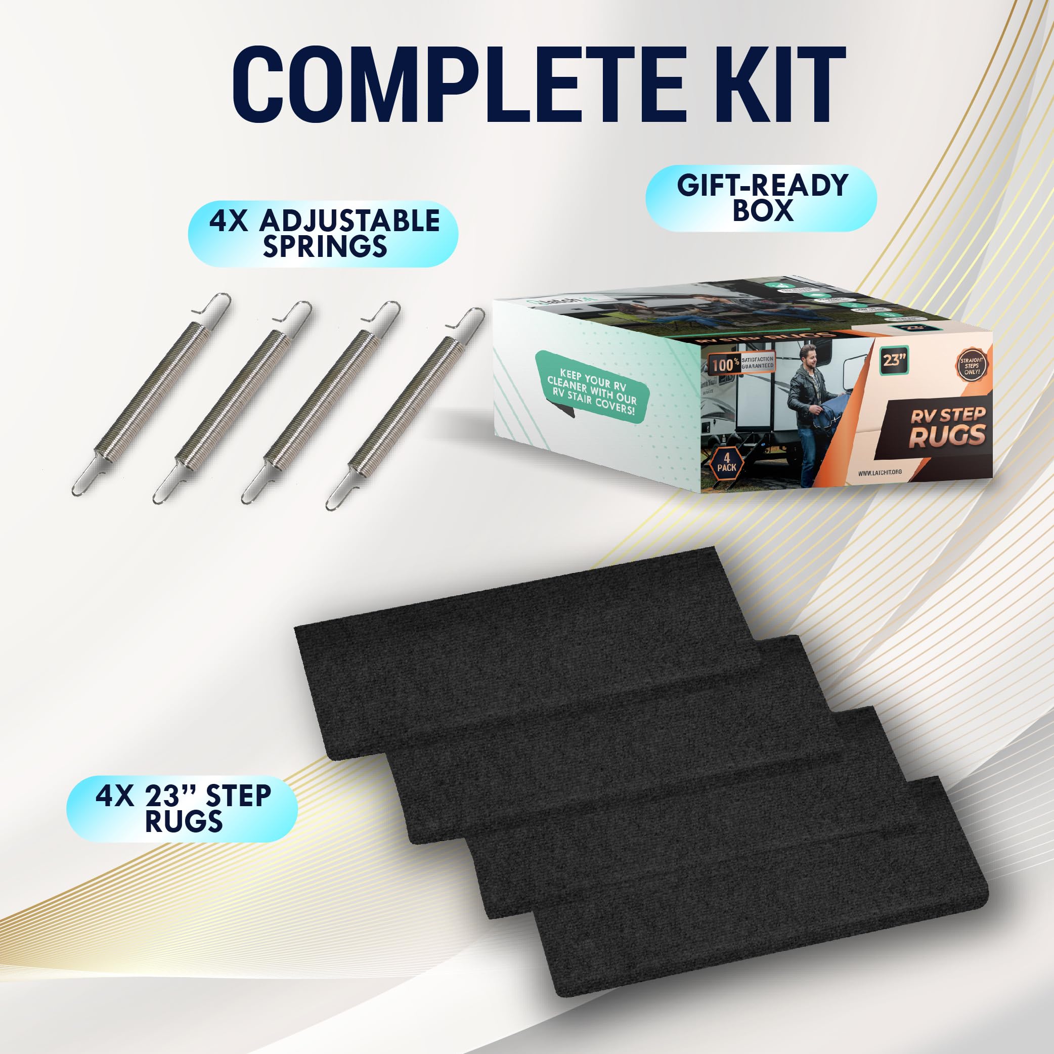 LATCH.IT includes gift-ready box and tension springs for quick installation