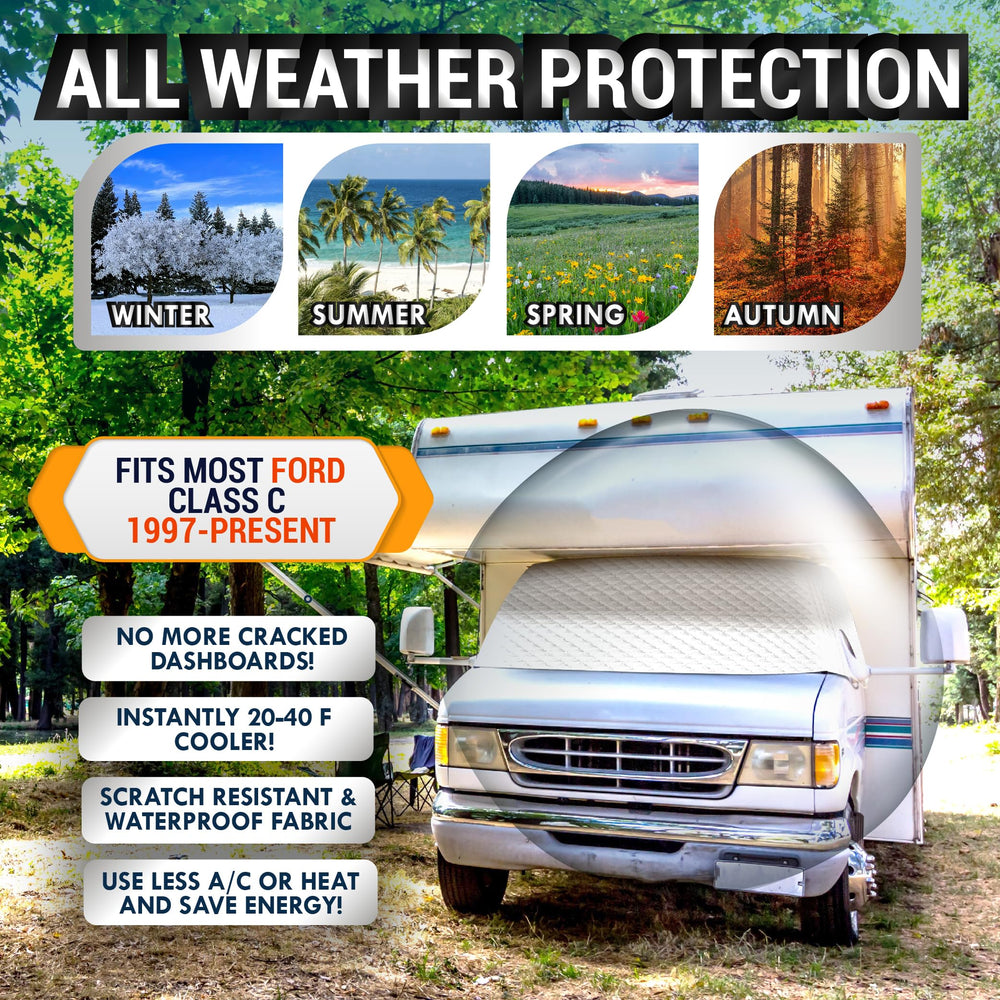 LATCH.IT all-season windshield cover defends against heat, wind, rain, and hail.