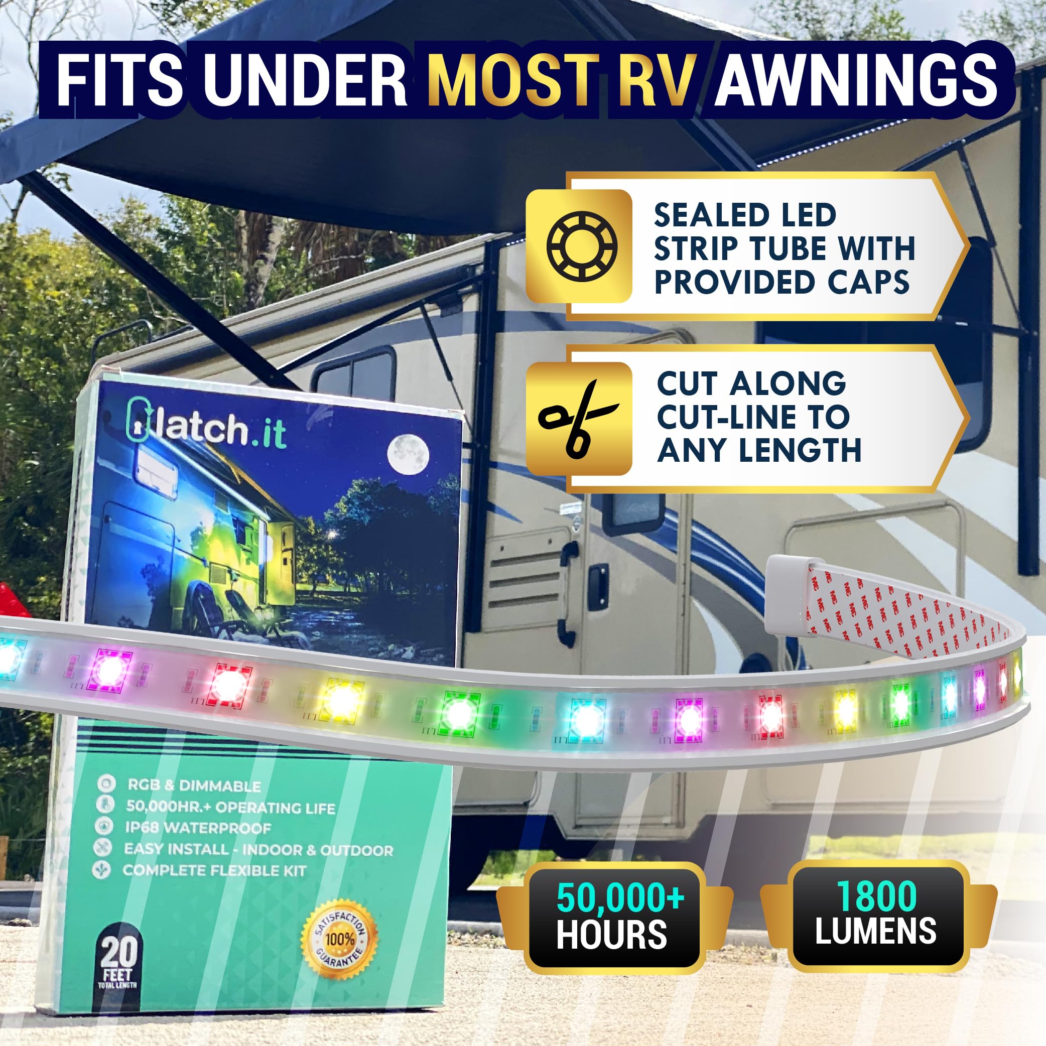 Latch.it IP68 waterproof connections ensure reliable outdoor lighting.