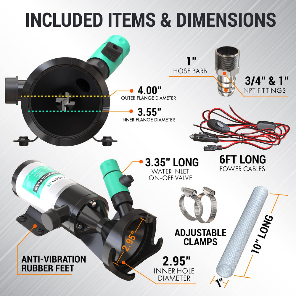 LATCH.IT RV Macerator Pump quick-release connection demonstrates fast attachment and detachment during use.