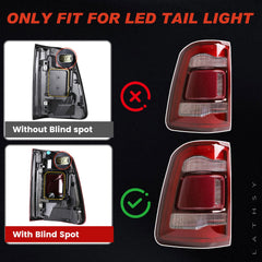 Easy-to-replace tail light on Ram 1500 right side, bulbs included.