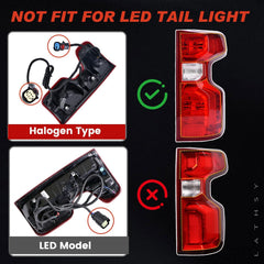 Lathsy halogen tail light close-up bulb area and plug-and-play compatibility