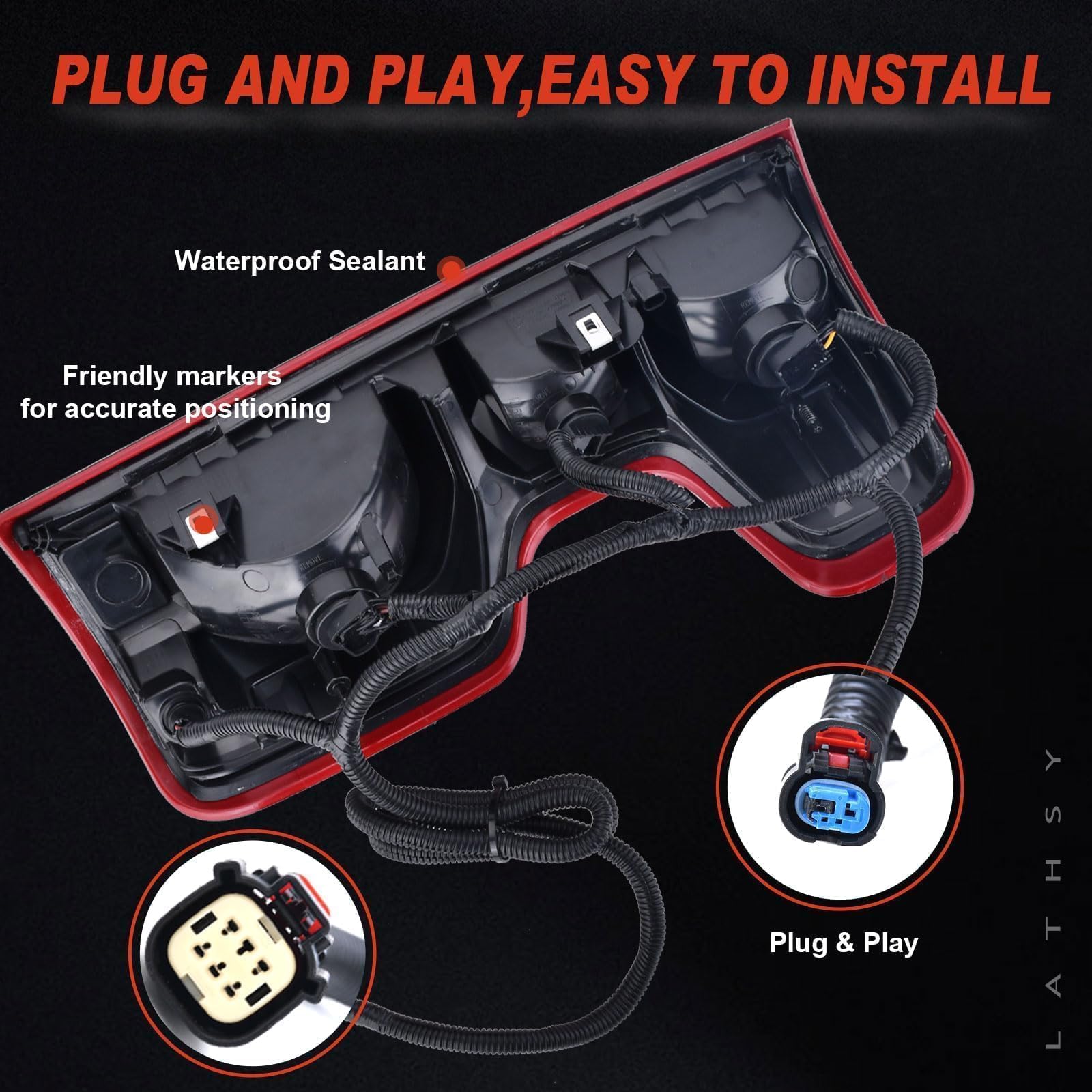 Lathsy halogen tail light waterproof seal reduces fog and moisture