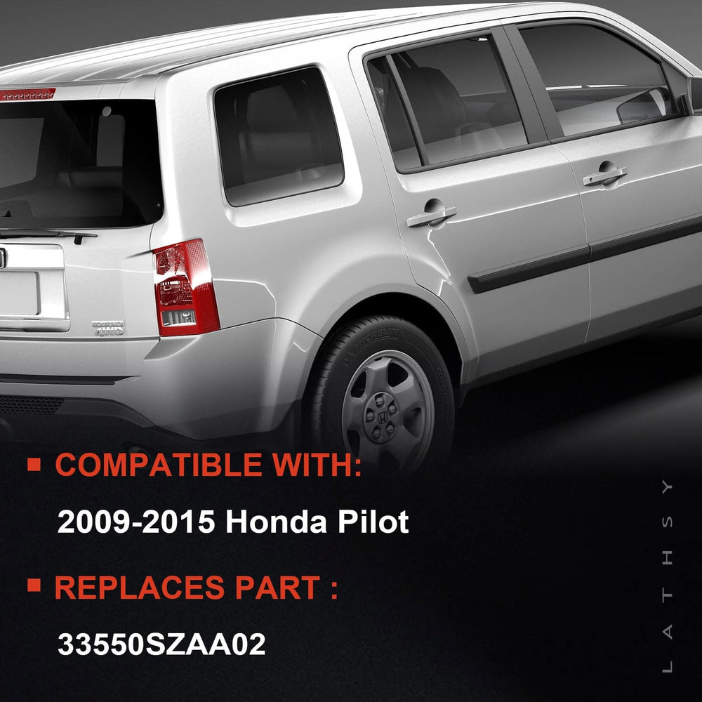 Lathsy tail light assembly for Honda Pilot includes bulbs and wiring harness for easy replacement.