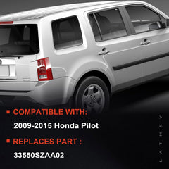 Lathsy tail light assembly for Honda Pilot includes bulbs and wiring harness for easy replacement.