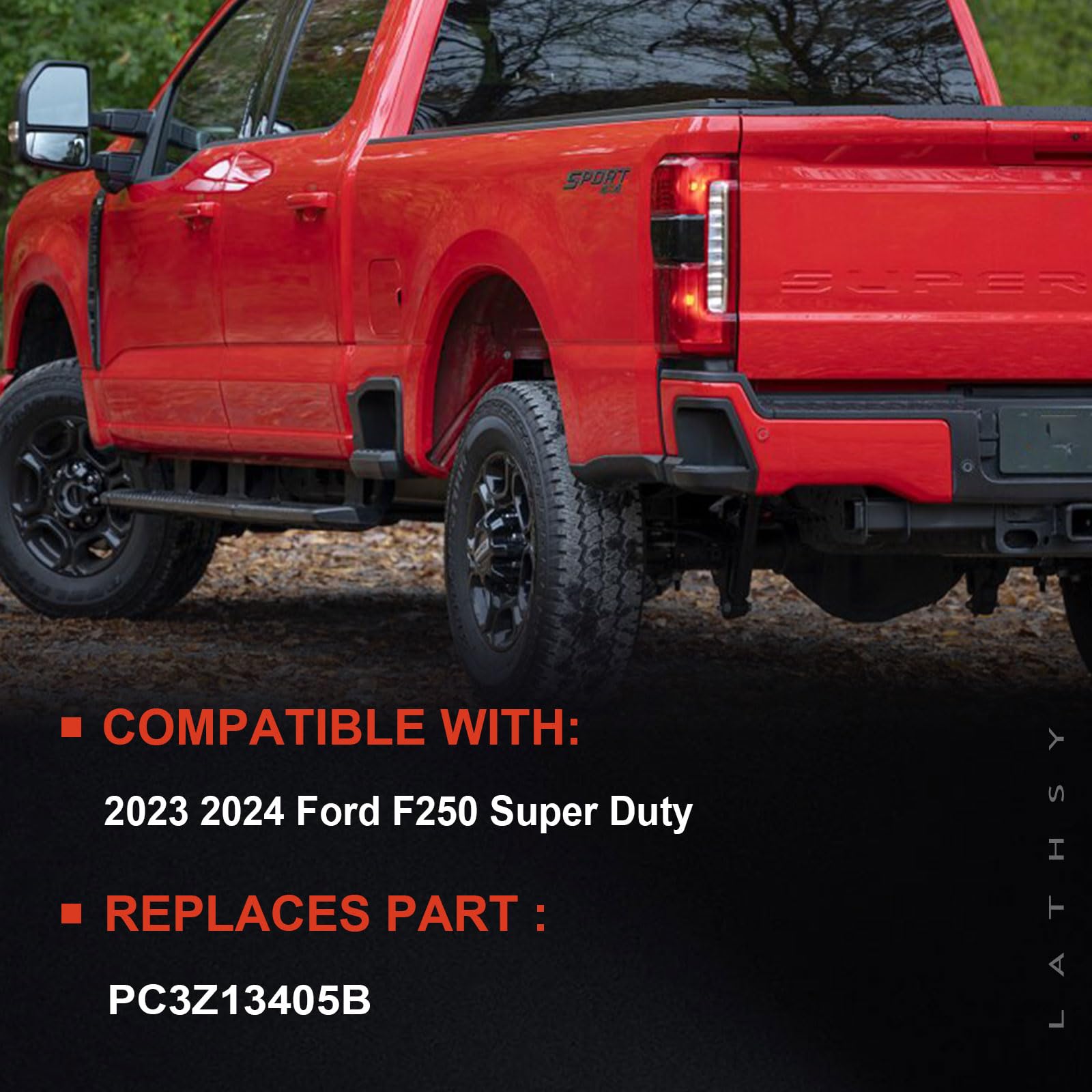 Lathsy waterproof LED tail light for Ford F-350 left rear, resists fog in harsh weather.