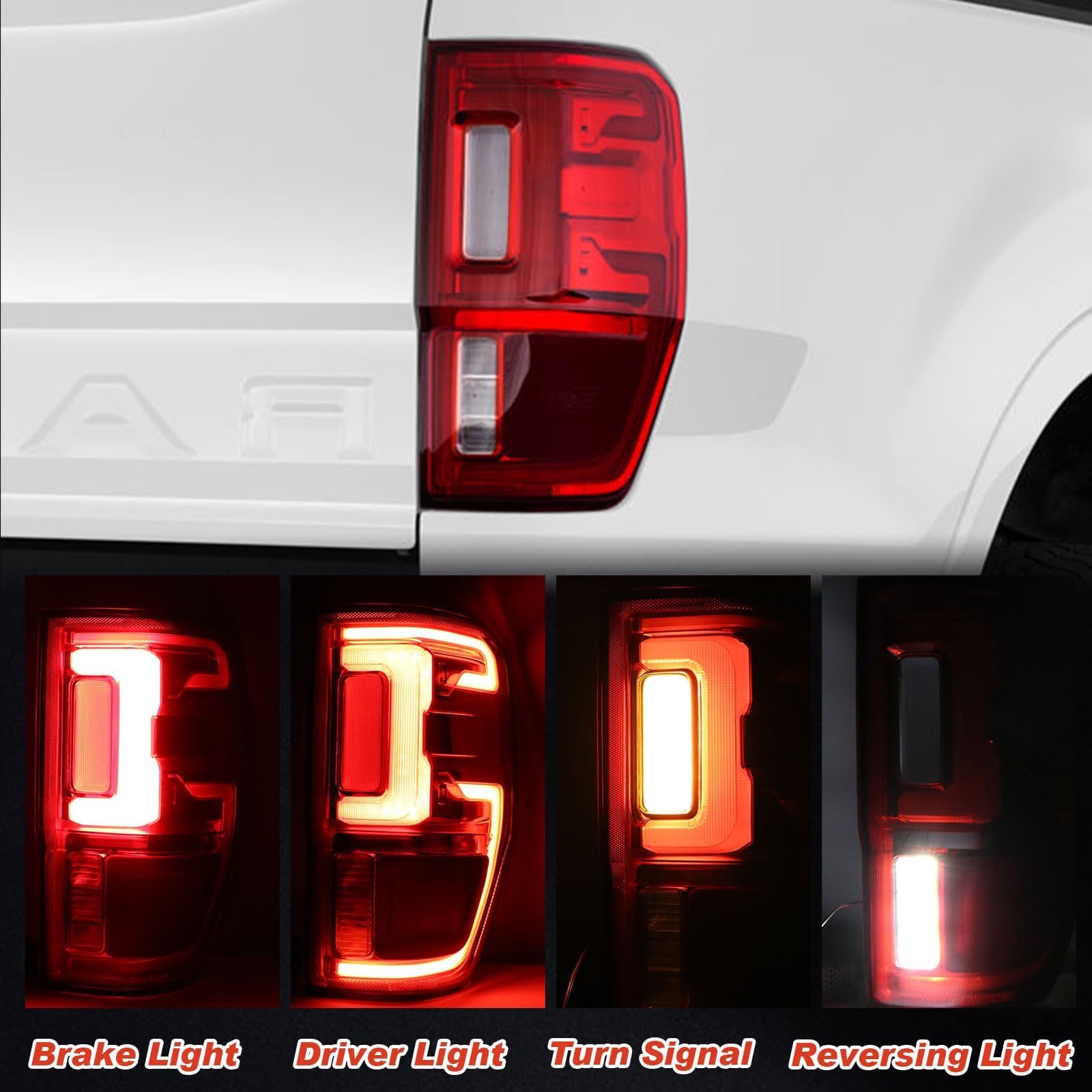 Lathsy blind-spot compatible tail light for safer Ranger signaling.