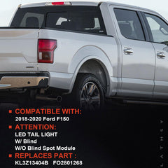 Close-up of Lathsy tail-light showing seamless fit and lens clarity for F-150.