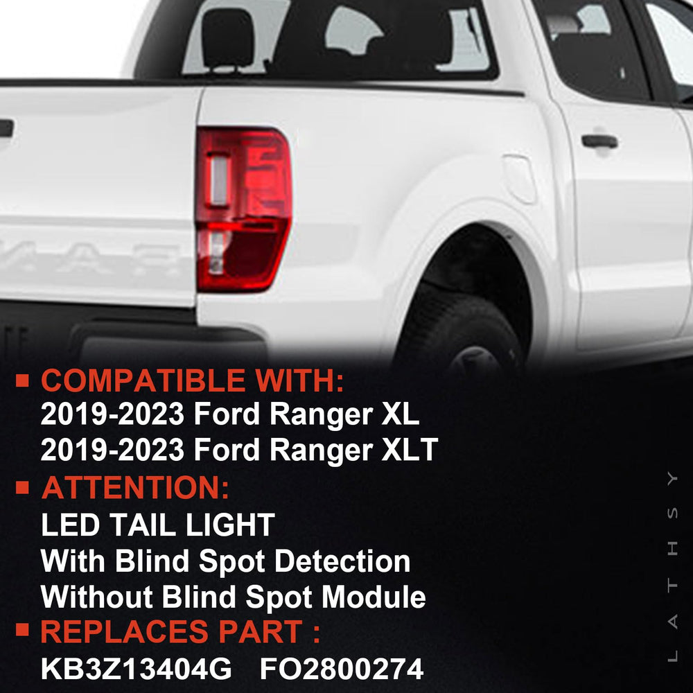 Lathsy tail light rear assembly with right-side fit for Ranger.