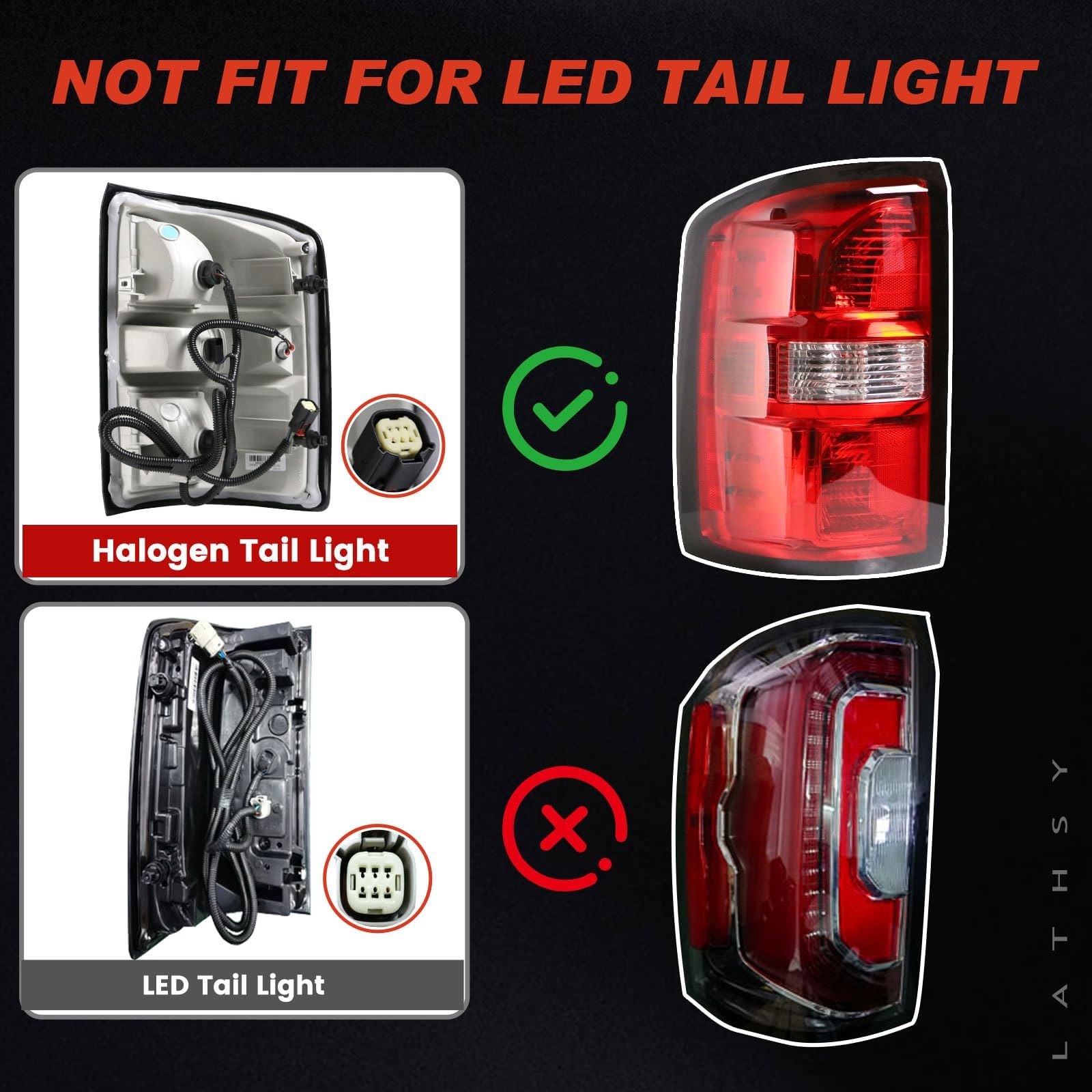 Lathsy tail light for 2016-2018 Sierra 1500, weather sealed.