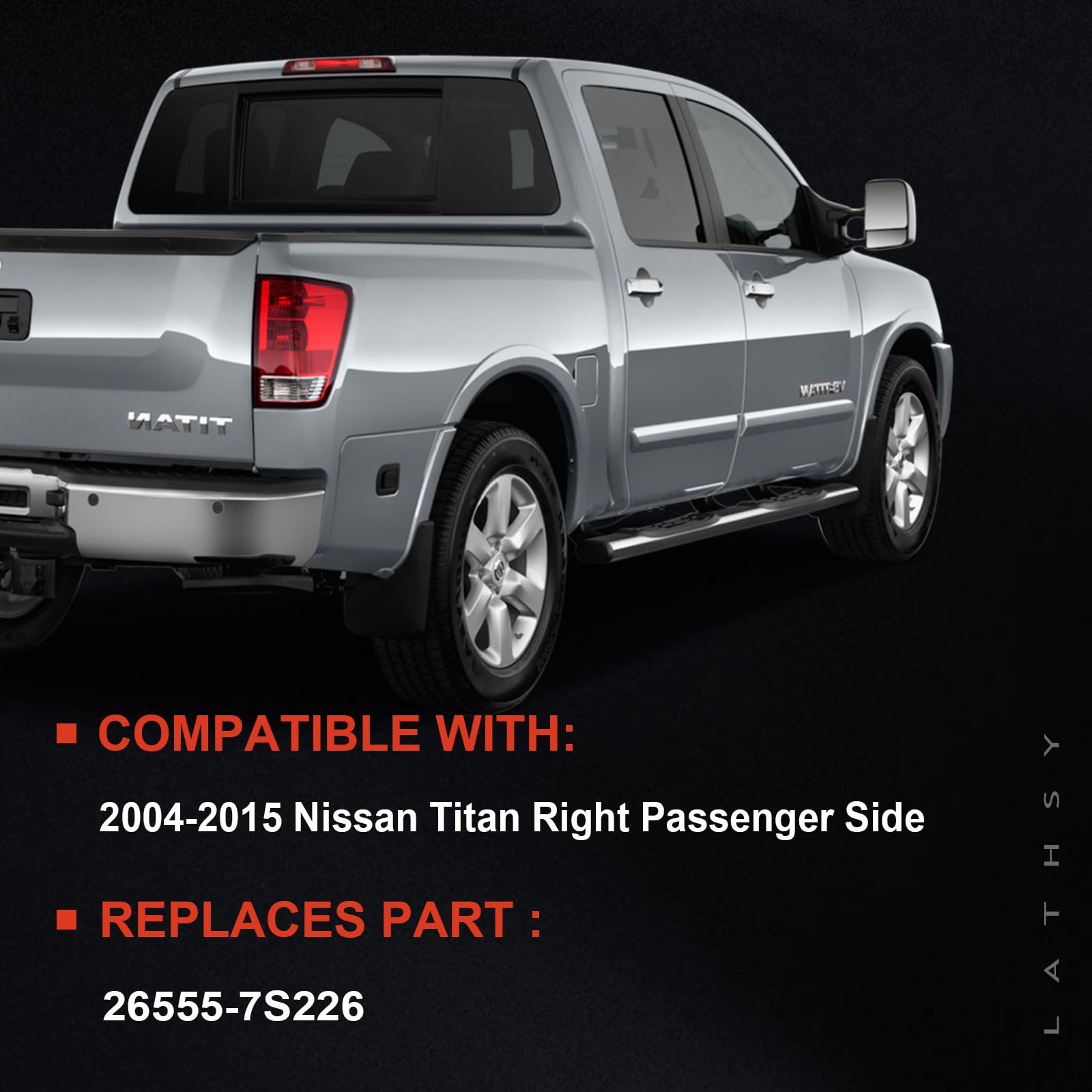 Lathsy Nissan Titan tail light rear view highlighting sealed housing