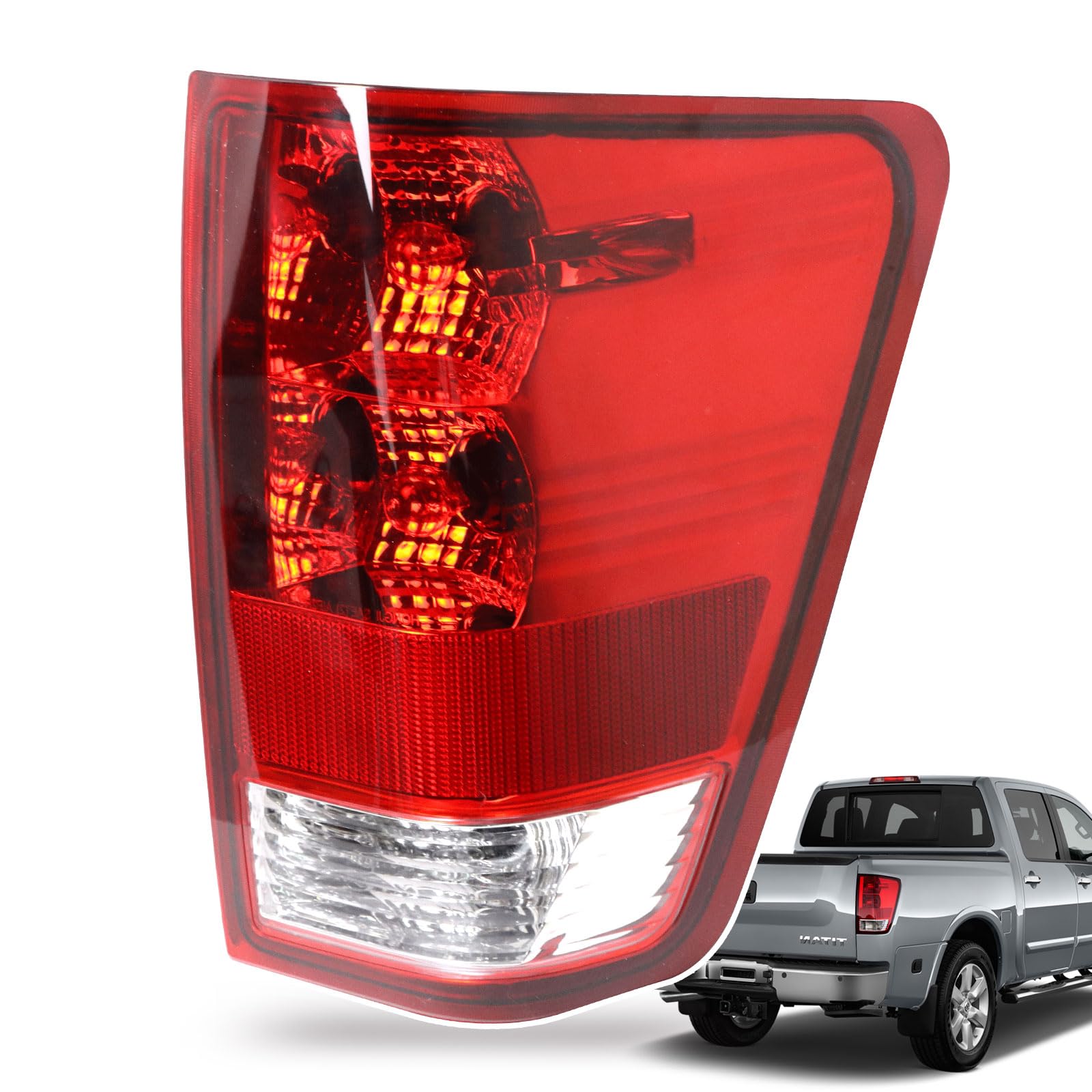 Lathsy tail light assembly for Nissan Titan right side, plug-and-play fit improves visibility