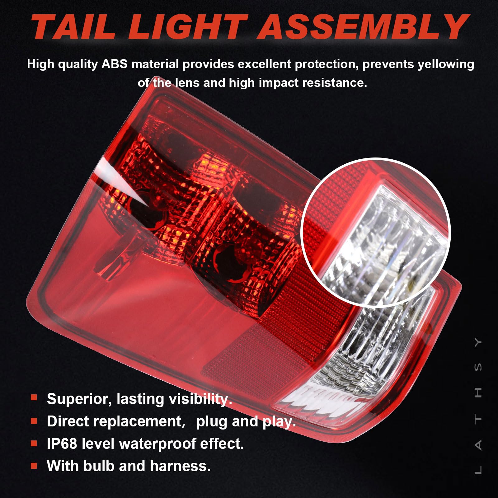 Lathsy weather-sealed tail light for Nissan Titan to resist moisture