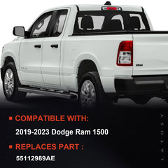 Close-up of chrome bezel on Lathsy tail light for Ram 1500