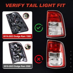 Side view of Lathsy tail light on Ram 1500 with chrome bezel