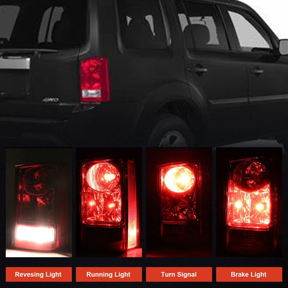 Lathsy close-up of precise lens and finish on Honda Pilot tail light.