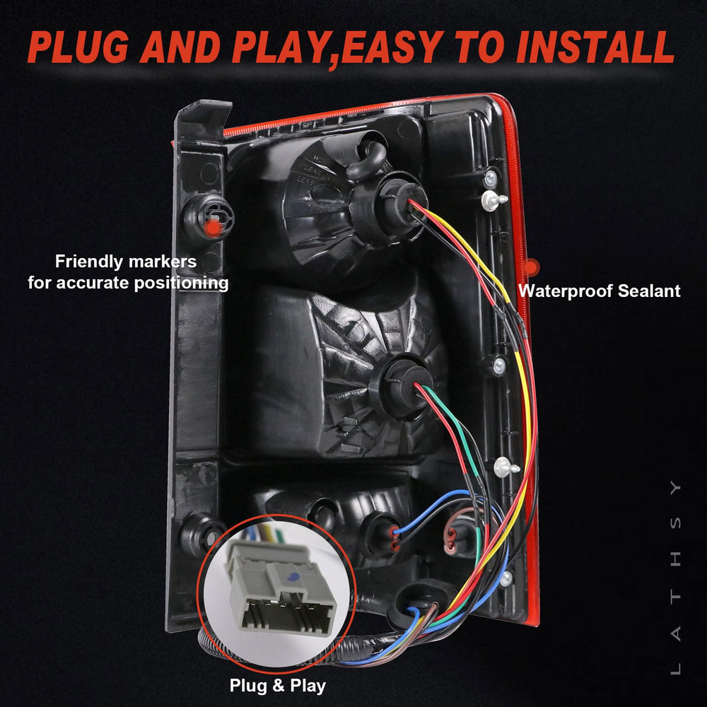Lathsy tail light includes wiring harness and bulbs for straightforward replacement
