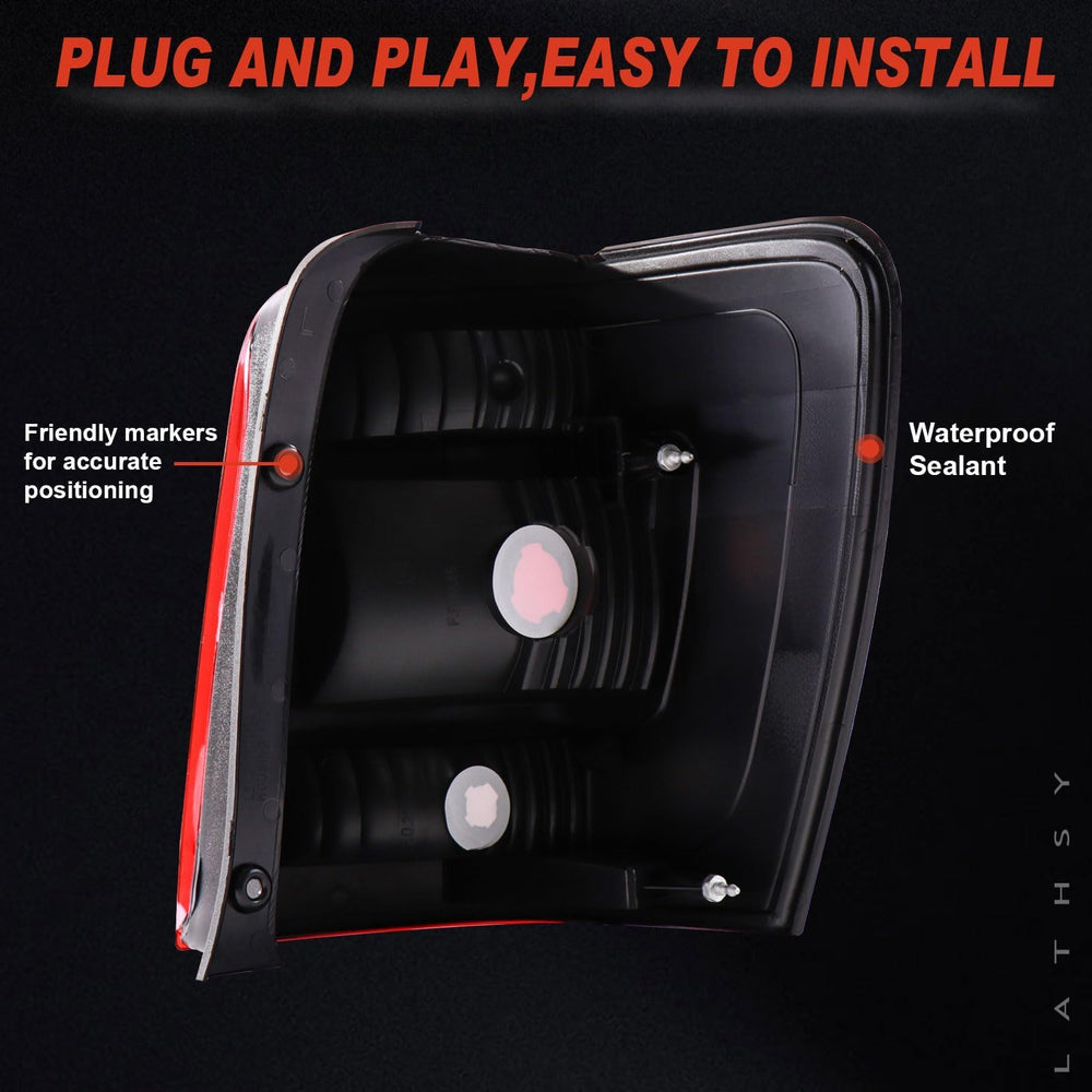 Lathsy tail light installation enables quick, tool-free replacement.