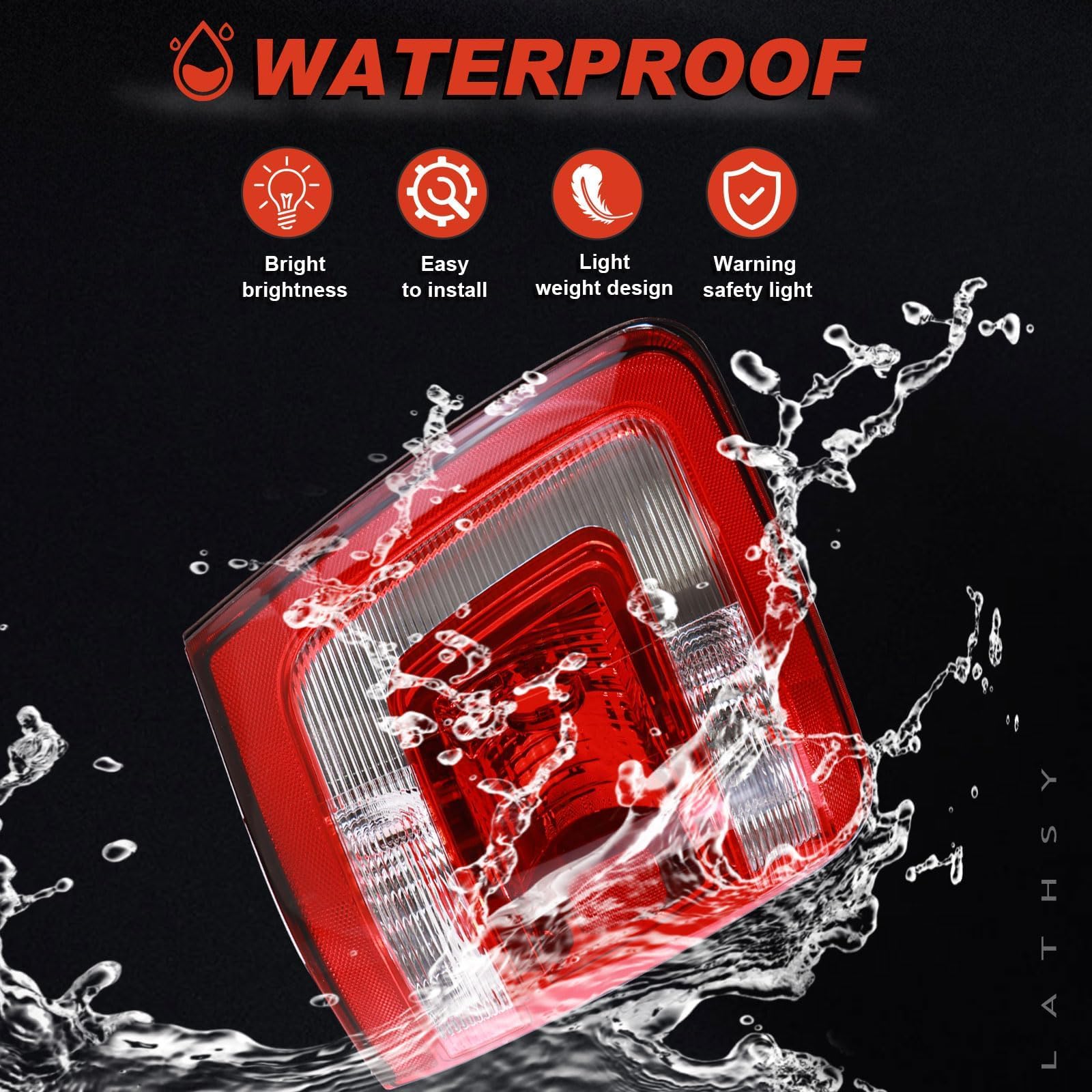 Lathsy tail light warranty offers added peace of mind after shipping.