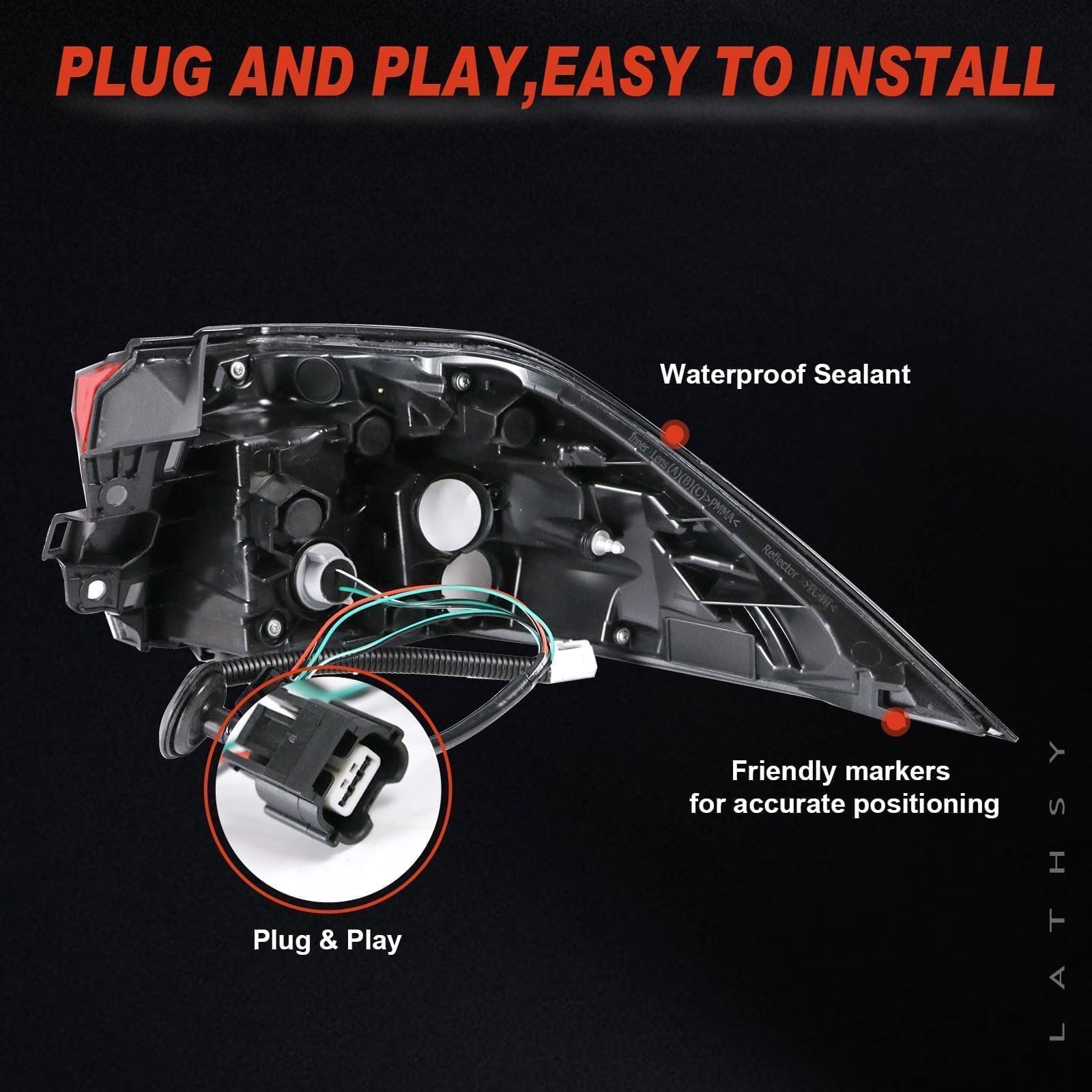 Lathsy tail light waterproof seal helps prevent moisture entry