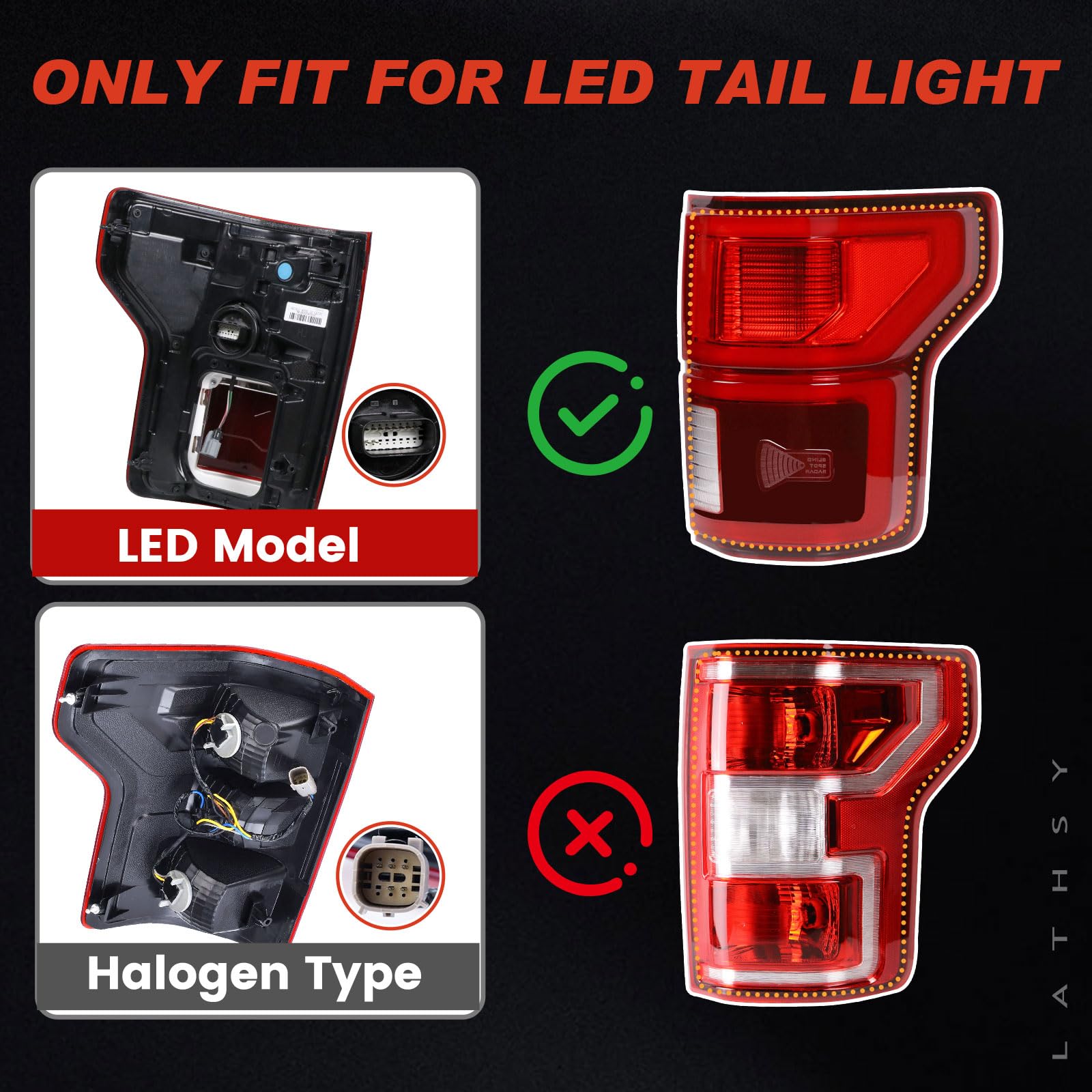 Lathsy tail-light with waterproof seal protects interior components