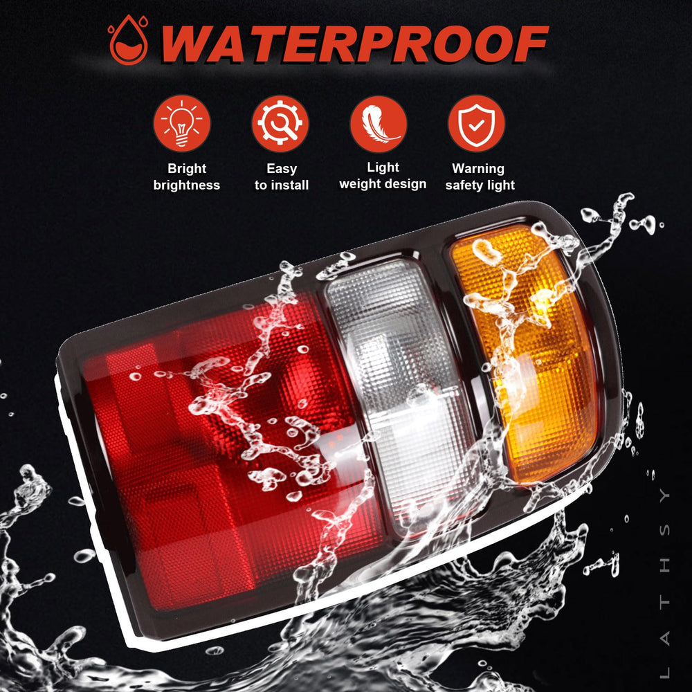 Lathsy tail light sealed housing helps prevent moisture and fog