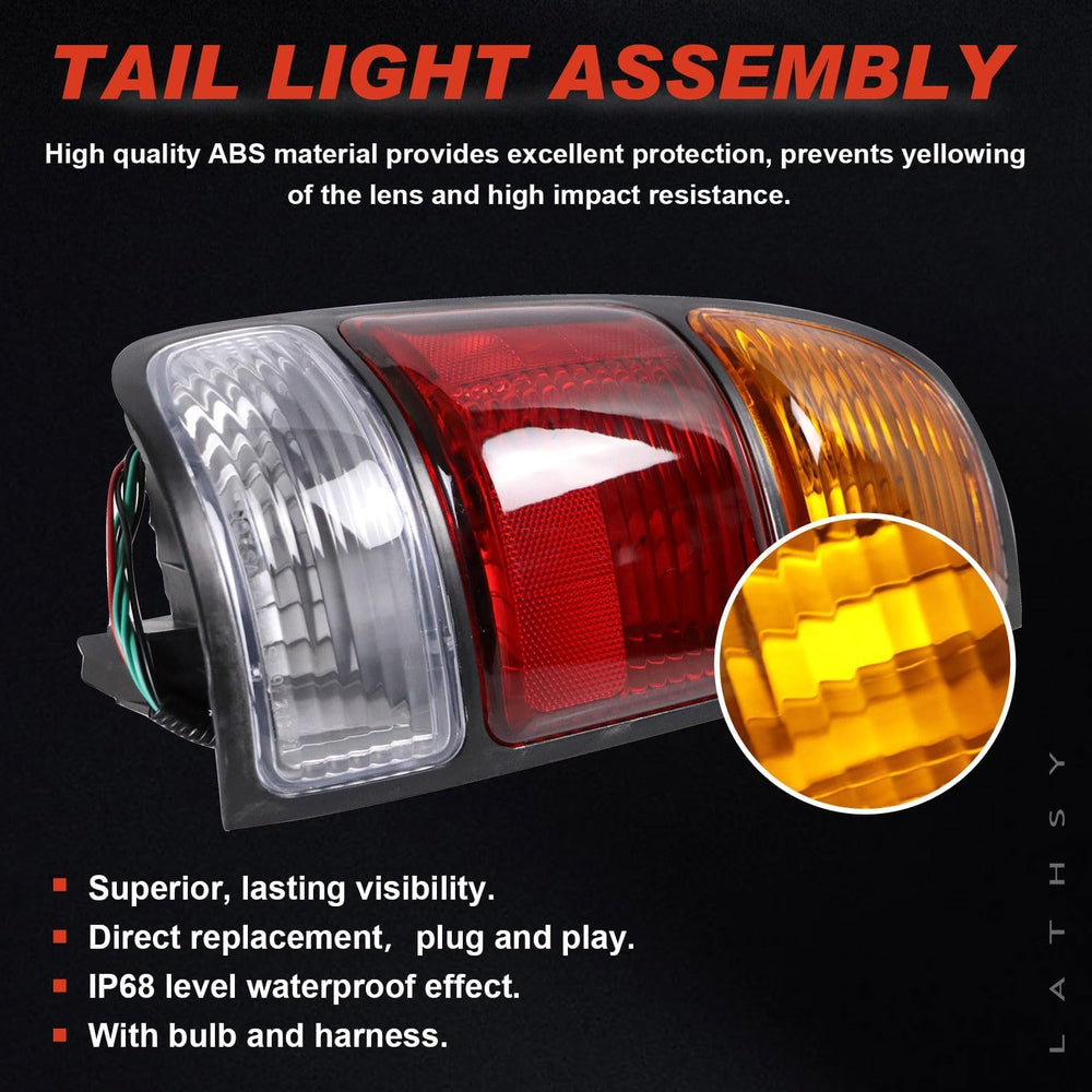 Lathsy tail light sealed for weather resistance.