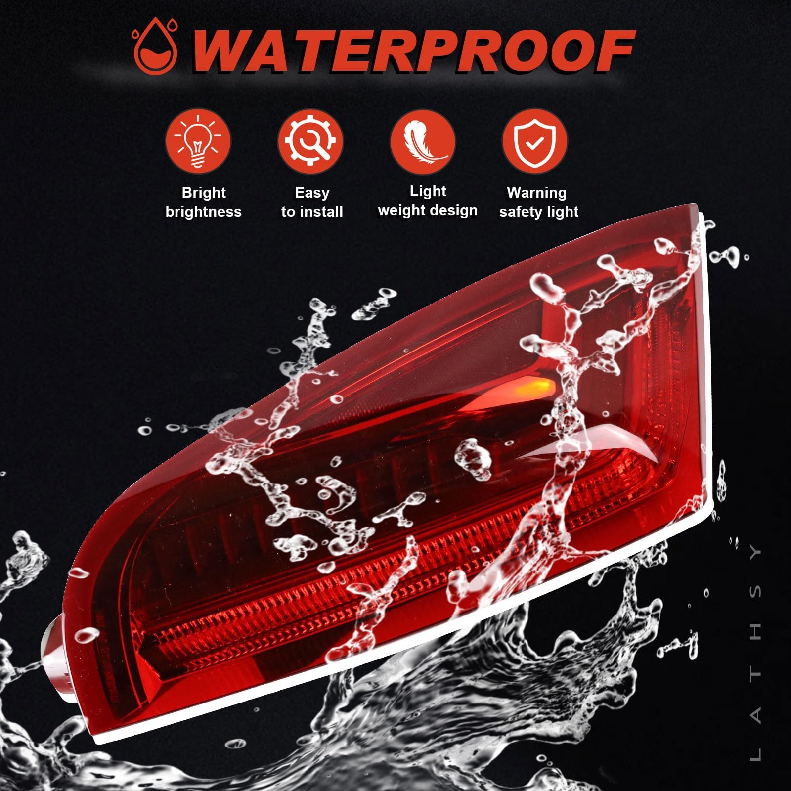Lathsy tail light warranty badge and replacement support for XTS
