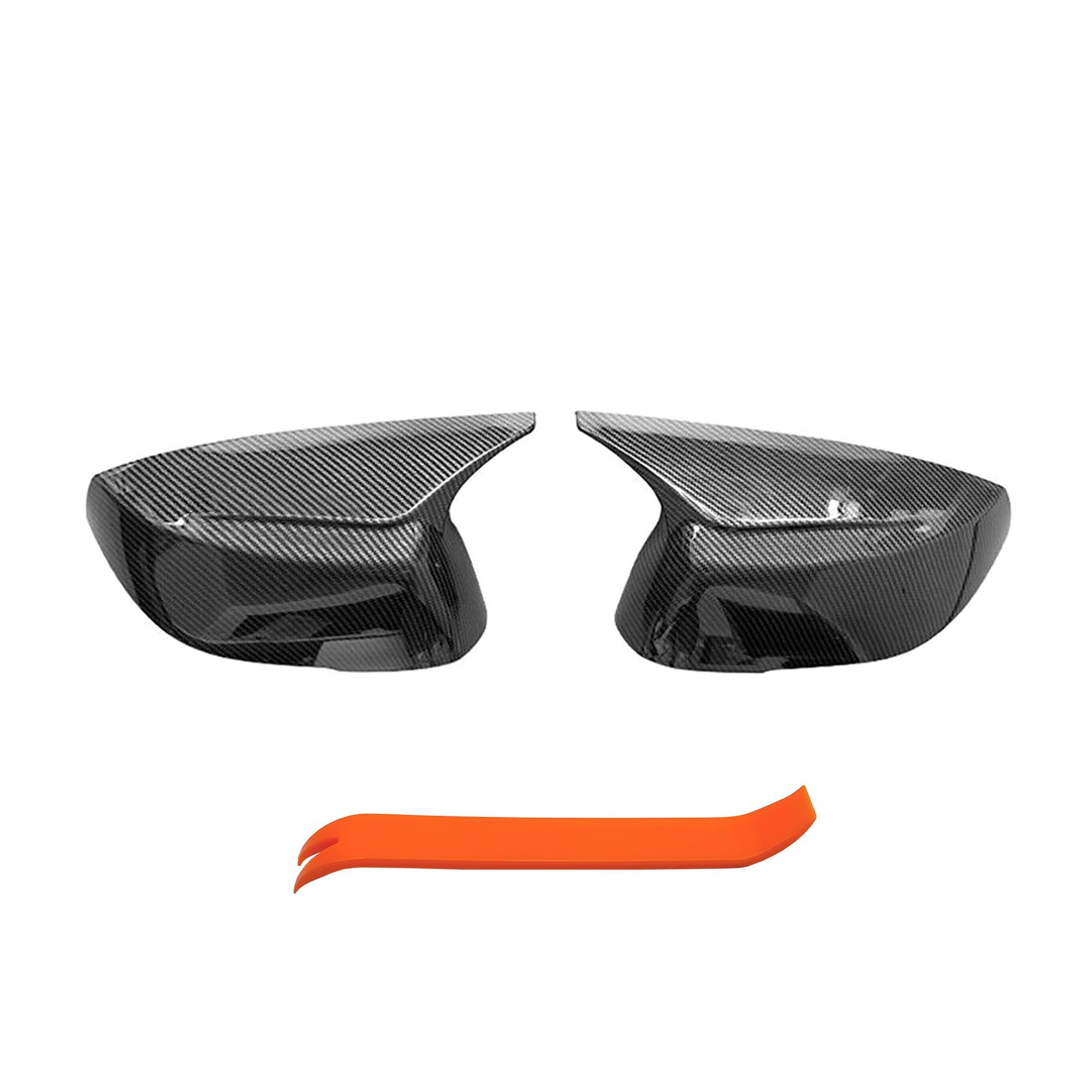 LAUBDGIE horn-style carbon fiber mirror cover front view for protection