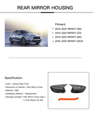 LAUBDGIE horn-style carbon fiber mirror cover side view with sporty look