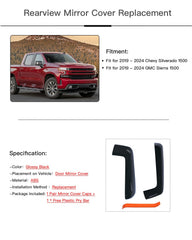 LAUBDGIE glossy black mirror cover, side view, adds a sleek, durable finish.